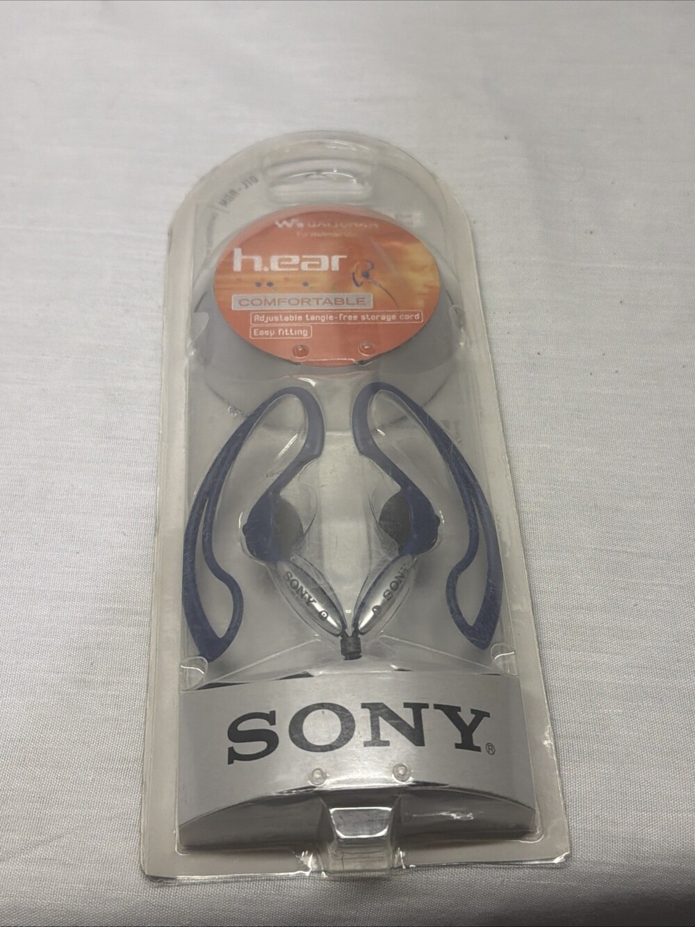 Vintage 2001 Sony MDR-J10 Vertical In Ear Clip On Headphones Blue Large New